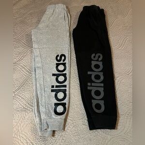 Adidas Kids' Black and Gray Sweatpants Size Medium 10/12